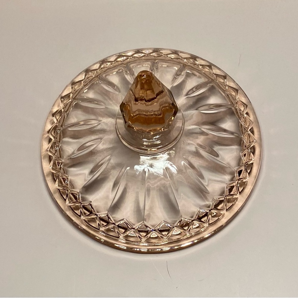 🍬Indiana Glass Diamond Princess Pink Candy Box & Lid - Picture 7 of 13